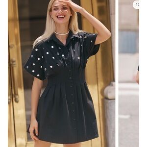 The Tobie Studded Mini Shirt Dress by Exquise